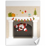 Christmas Black Santa In Fireplace Canvas 12  x 16 