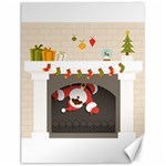 Christmas Black Santa In Fireplace Canvas 18  x 24 