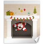 Christmas Black Santa In Fireplace Canvas 20  x 24 