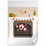 Christmas Black Santa In Fireplace Canvas 24  x 36 