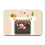 Christmas Black Santa In Fireplace Small Doormat