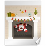 Christmas Black Santa In Fireplace Canvas 11  x 14 