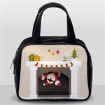 Christmas Black Santa In Fireplace Classic Handbag (One Side)