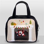 Christmas Black Santa In Fireplace Classic Handbag (Two Sides)