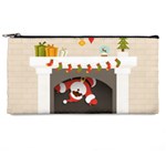 Christmas Black Santa In Fireplace Pencil Case