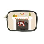 Christmas Black Santa In Fireplace Coin Purse