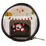 Christmas Black Santa In Fireplace Mini Makeup Bag