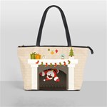 Christmas Black Santa In Fireplace Classic Shoulder Handbag