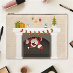 Christmas Black Santa In Fireplace Cosmetic Bag (XL)