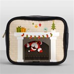 Christmas Black Santa In Fireplace Mini Toiletries Bag (One Side)