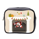 Christmas Black Santa In Fireplace Mini Toiletries Bag (Two Sides)