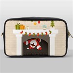 Christmas Black Santa In Fireplace Toiletries Bag (One Side)