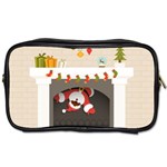 Christmas Black Santa In Fireplace Toiletries Bag (Two Sides)