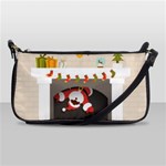 Christmas Black Santa In Fireplace Shoulder Clutch Bag