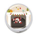 Christmas Black Santa In Fireplace 4-Port USB Hub (Two Sides)