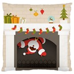 Christmas Black Santa In Fireplace Large Cushion Case (One Side)