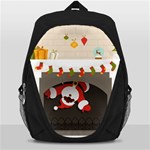 Christmas Black Santa In Fireplace Backpack Bag