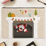 Christmas Black Santa In Fireplace Cosmetic Bag (XXXL)