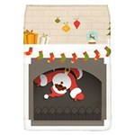 Christmas Black Santa In Fireplace Removable Flap Cover (L)