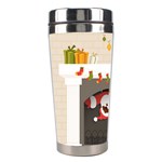 Christmas Black Santa In Fireplace Stainless Steel Travel Tumbler