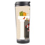 Christmas Black Santa In Fireplace Travel Tumbler