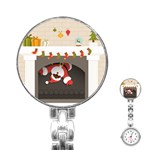 Christmas Black Santa In Fireplace Stainless Steel Nurses Watch