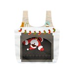 Christmas Black Santa In Fireplace Full Print Recycle Bag (S)