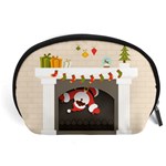 Christmas Black Santa In Fireplace Accessory Pouch (Large)