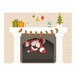 Christmas Black Santa In Fireplace Double Sided Flano Blanket (Mini)