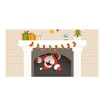 Christmas Black Santa In Fireplace Satin Wrap