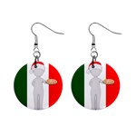 Christmas Italian 1  Button Earrings