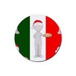 Christmas Italian Rubber Coaster (Round)