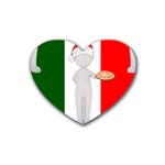 Christmas Italian Rubber Coaster (Heart)