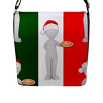 Christmas Italian Flap Closure Messenger Bag (L)