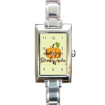 Happy Thanksgiving Pumpkin Rectangle Italian Charm Watch