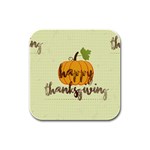 Happy Thanksgiving Pumpkin Rubber Square Coaster (4 pack)