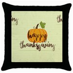 Happy Thanksgiving Pumpkin Throw Pillow Case (Black)