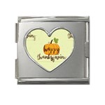 Happy Thanksgiving Pumpkin Mega Link Heart Italian Charm (18mm)