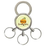 Happy Thanksgiving Pumpkin 3-Ring Key Chain