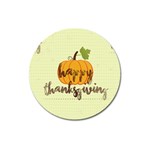 Happy Thanksgiving Pumpkin Magnet 3  (Round)