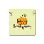 Happy Thanksgiving Pumpkin Magnet (Square)