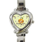 Happy Thanksgiving Pumpkin Heart Italian Charm Watch