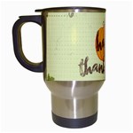 Happy Thanksgiving Pumpkin Travel Mug (White)