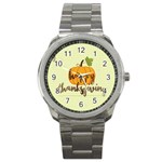 Happy Thanksgiving Pumpkin Sport Metal Watch