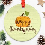 Happy Thanksgiving Pumpkin Round Ornament (Two Sides)