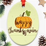 Happy Thanksgiving Pumpkin Oval Ornament (Two Sides)