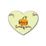 Happy Thanksgiving Pumpkin Rubber Heart Coaster (4 pack)