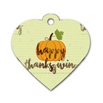 Happy Thanksgiving Pumpkin Dog Tag Heart (One Side)