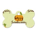 Happy Thanksgiving Pumpkin Dog Tag Bone (Two Sides)