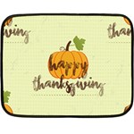 Happy Thanksgiving Pumpkin Double Sided Fleece Blanket (Mini)